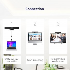 2K Webcam 3-in-1 HD Video Conference Camera with Microphone and Speaker AI Face Tracking Auto Focus 360° Voice Pickup 4 Megapixel USB Plug & Play Compatible with Windows Android Mac for Video Conference/Online Course/Live Streaming