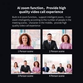 2K Webcam 3-in-1 HD Video Conference Camera with Microphone and Speaker AI Face Tracking Auto Focus 360° Voice Pickup 4 Megapixel USB Plug & Play Compatible with Windows Android Mac for Video Conference/Online Course/Live Streaming