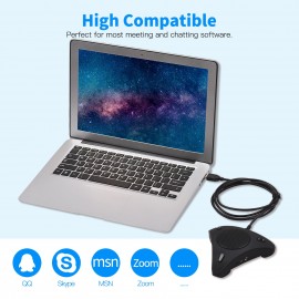 USB Speakerphone Conference Microphone with Speaker 360° Omnidirectional Mic Echo Cancellation PC Computer Laptop Microphone with Mute Function Volume Adjustment Plug & Play for Office Home Business Skype Chatting Video Conference Gaming Online Class