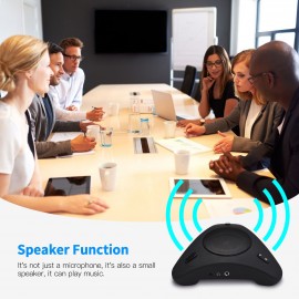 USB Speakerphone Conference Microphone with Speaker 360° Omnidirectional Mic Echo Cancellation PC Computer Laptop Microphone with Mute Function Volume Adjustment Plug & Play for Office Home Business Skype Chatting Video Conference Gaming Online Class
