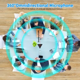 USB Speakerphone Conference Microphone with Speaker 360° Omnidirectional Mic Echo Cancellation PC Computer Laptop Microphone with Mute Function Volume Adjustment Plug & Play for Office Home Business Skype Chatting Video Conference Gaming Online Class
