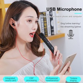 USB Microphone Condenser Computer PC Mic with Tripod Stand Multiple Sound Pickup Modes for Meeting Streaming Podcasting Vocal Recording Video Calling Compatible with Windows OS Vista