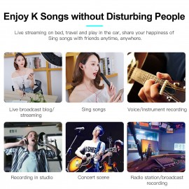 USB Microphone Condenser Computer PC Mic with Tripod Stand Multiple Sound Pickup Modes for Meeting Streaming Podcasting Vocal Recording Video Calling Compatible with Windows OS Vista