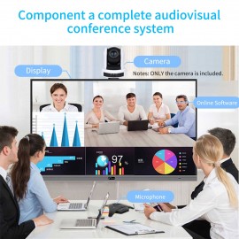 Conference PTZ Camera Wall Mount Cam 10X Optical Zoom USB Conection with Remote Controller Plug & Play Compatible with Windows Mac for Zoom Skype Video Meeting Online Teaching Training Live Webcasting