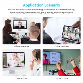 Conference PTZ Camera Wall Mount Cam 3X Optical Zoom USB Conection with Remote Controller Plug & Play Compatible with Windows Mac for Zoom Skype Video Meeting Online Teaching Training Live Webcasting