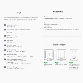 Corded Phone Desk Landline Telephone Wall Mount Fixed Support Hands-Free Redial Flash Speed Dial Ring Volume Control with 16-digit Backlight LCD for Hotel Office Business Home