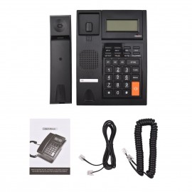 Corded Phone Desk Landline Telephone Wall Mount Fixed Support Hands-Free Redial Flash Speed Dial Ring Volume Control with 16-digit Backlight LCD for Hotel Office Business Home