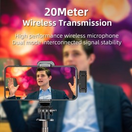 Mini Wireless Lavalier 2.4G Microphone 360° Omnidirectional Lapel Mic Noise Reduction Compatible with Type-C Android Smartphone Tablet for YouTube Facebook Live Streaming Video   Recording Vlog Interview Online Class