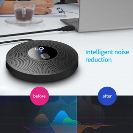 Desktop USB Microphone Computer PC Mic 360°Omnidirectional Condenser Conferencer 10m Pick-up Distance Plug and Play Compatible with Windows MacOS for Laptop Video Conference Recording Chatting Gaming Online Class Skype