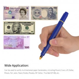 Portable Mini Banknote Tester Pen Counterfeit Money Detector Pen Money Marker Currency Cash Checker Fake Dollar Marker with Ball Point Pen for US Dollar Euro Pound Yen Korean Won