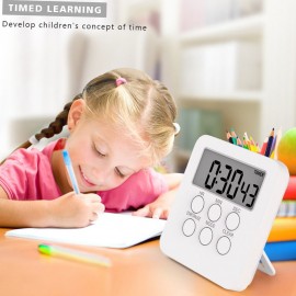 Digital Timer Clock Magnetic Cooking Countdown Alarm 24 Hours with LCD Screen Mute Mode for Studying Sports Office Classroom Library
