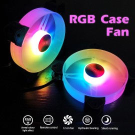 RGB Crate Fan 120mm Desktop Computer Cooling Fan Illusion Discoloration Solar Eclipse Silence Fan Color Computer Crate Cooler RGB Fan