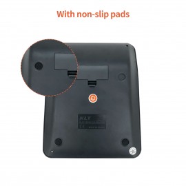 Office Desktop Calculator 12 Digit Large Display LCD Metal Surface Big Sensitive Buttons Battery Powered Electronic Calculator with Time Date Show Alarm Clock Function for Business Home Supplies