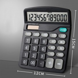 Desktop Calculator Standard Function Calculator with 12-Digit Large LCD Display Solar & Battery Dual Power for Home Basic Office Business