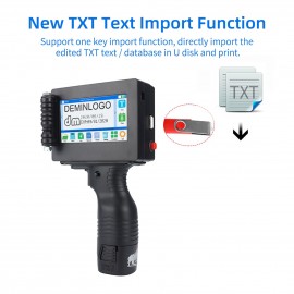 Handheld Printer Portable Inkjet Printer High Definition Inkjet Code Printer with 4.3 Inch LED Touchscreen Quick-Drying Ink Cartridge for Label/Production Date/Barcode/Trademark/Logo/Graphic etc.