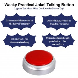 30 Seconds Recordable Talking Button Voice Custom Playback Recording Sound Buttons for Dogs Kids Toy Gift Answer Buzzers Parent-Child Interactive Party Noise Makers