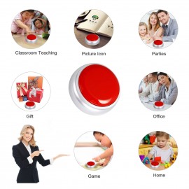30 Seconds Recordable Talking Button Voice Custom Playback Recording Sound Buttons for Dogs Kids Toy Gift Answer Buzzers Parent-Child Interactive Party Noise Makers