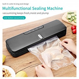 QH-10 Food Preservation Vacuum Sealer Machine Bag Sealer with LED Indicator Lights Vacuum Bags Long Seal Design Strong Suction for Dry  Moist Food