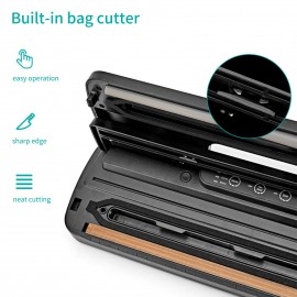 QH-10 Food Preservation Vacuum Sealer Machine Bag Sealer with LED Indicator Lights Vacuum Bags Long Seal Design Strong Suction for Dry  Moist Food