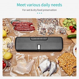 QH-10 Food Preservation Vacuum Sealer Machine Bag Sealer with LED Indicator Lights Vacuum Bags Long Seal Design Strong Suction for Dry  Moist Food