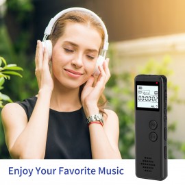 32GB Digital Voice Recorder Voice Activated Recorder Noise Reduction Dictaphone MP3 Player HD Recording 10h Continuous Recording Line-In Function for Meeting Lecture Interview Class MP3 Record