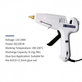 Professional Hot Melt Glue-Gun Dual Power 60W 100W Metal Nozzle with 11pcs Glue Sticks for DIY Arts & Crafts Projects Handcraft Decoration Carpentry Repairs Tool Wood Glass Plastic