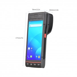 Handheld POS Receipt Printer Android 9.0 PDA Terminal 1D/2D/QR Barcode Scanner Support Global Position System 4G WiFi BT Communication with 5.5 Inch Touchscreen Label Printing for Supermarket Restaurant Warehouse Retail Inventory Logistics
