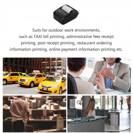 5809DD Portable Mini Direct Thermal Printer Wireless Thermal POS Receipt Printer with 2000mAh   Rechargeable Lithium Battery USB/BT Mobile Printer EU Plug（100-240V）