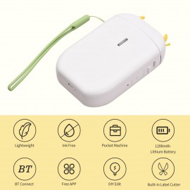 Label Maker Machine Mini Pocket Thermal Label Printer All in One BT Connect 203DPI Prince Tag DIY Date Journal Study Sticker Labeling Machine Compatible with iOS Android for Retail Store Home & Office Organization
