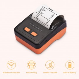 MP58C6 58mm USB Thermal Receipt Printer Portable Wireless Printer BT Connection Use with APP 1 Roll Paper Inside Compatible with Windows Android iOS for Supermarket Retail Restaurant