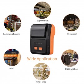 MP58C6 58mm USB Thermal Receipt Printer Portable Wireless Printer BT Connection Use with APP 1 Roll Paper Inside Compatible with Windows Android iOS for Supermarket Retail Restaurant