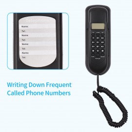 Corded Phone Desk Landline Fixed Telephone Wall Mount Support Redial/Pause/16 Digit LCD Display for Home Office Company Hotel Cafe Bar Restaurant