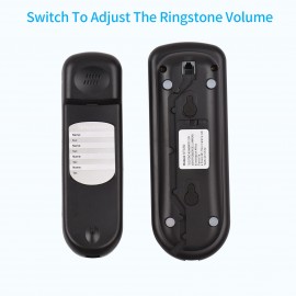 Corded Phone Desk Landline Fixed Telephone Wall Mount Support Redial/Pause/16 Digit LCD Display for Home Office Company Hotel Cafe Bar Restaurant