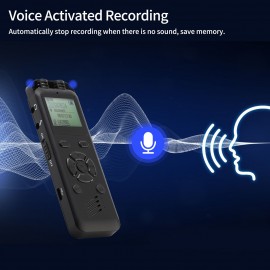 32GB Digital Voice Recorder Voice Activated Recorder MP3 Player 1536Kbps HD Recording Noise Reduction Timing Recording Password Function Dual Condenser Microphone 10hrs Continuous Recording for Meeting Lecture Interview Class