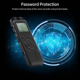 32GB Digital Voice Recorder Voice Activated Recorder MP3 Player 1536Kbps HD Recording Noise Reduction Timing Recording Password Function Dual Condenser Microphone 10hrs Continuous Recording for Meeting Lecture Interview Class